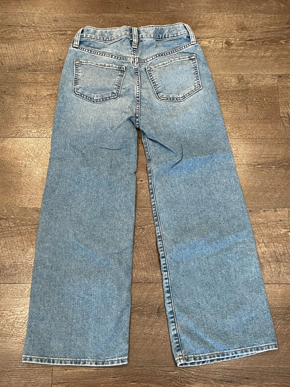 Old Navy Girl’s Blue High-Rise Baggy Wide Leg Jeans with Built-in Tough Size 10 - Picture 2 of 5